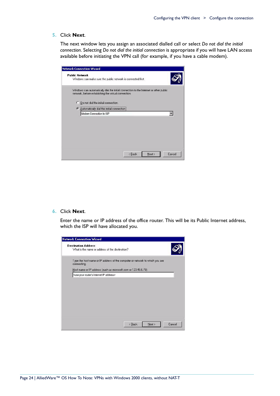 Allied Telesis VPN User Manual | Page 24 / 29