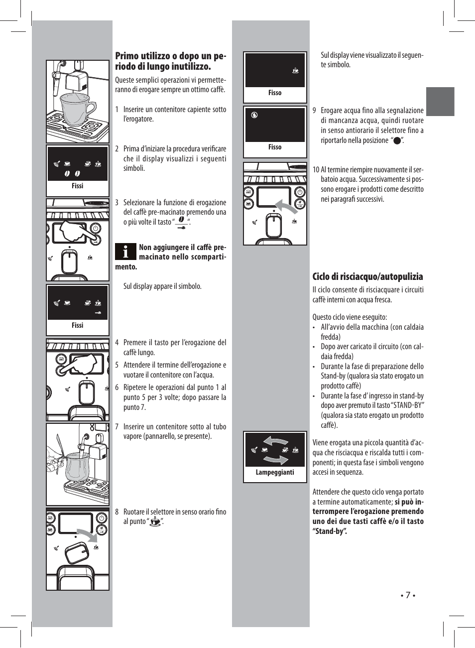 Ciclo di risciacquo/autopulizia | Philips 10003083 User Manual | Page 7 / 88