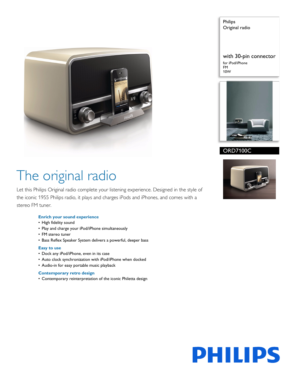 Philips ORD7100C-37 User Manual | 3 pages