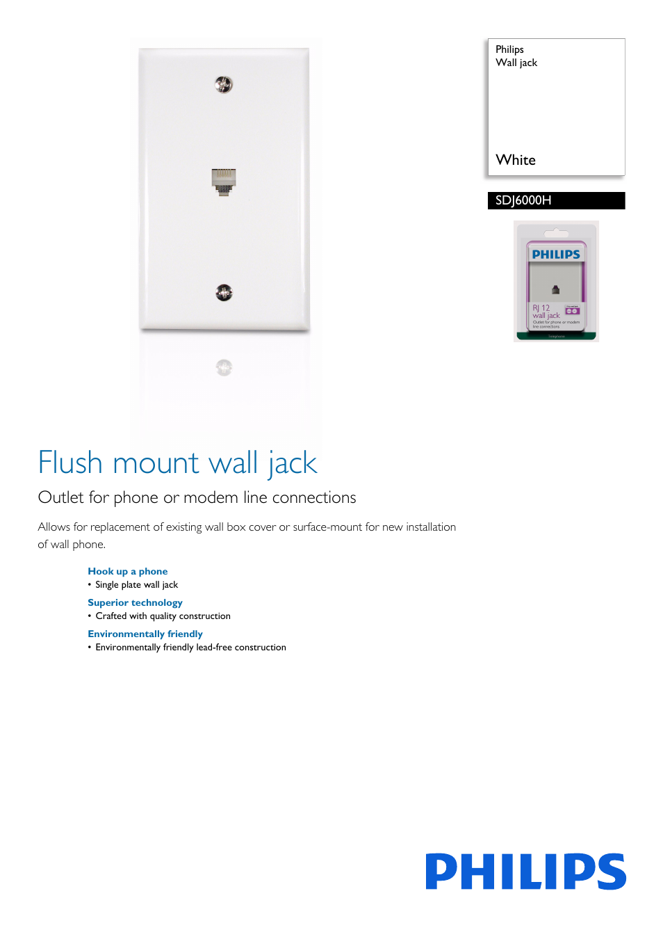 Philips SDJ6000H-17 User Manual | 2 pages