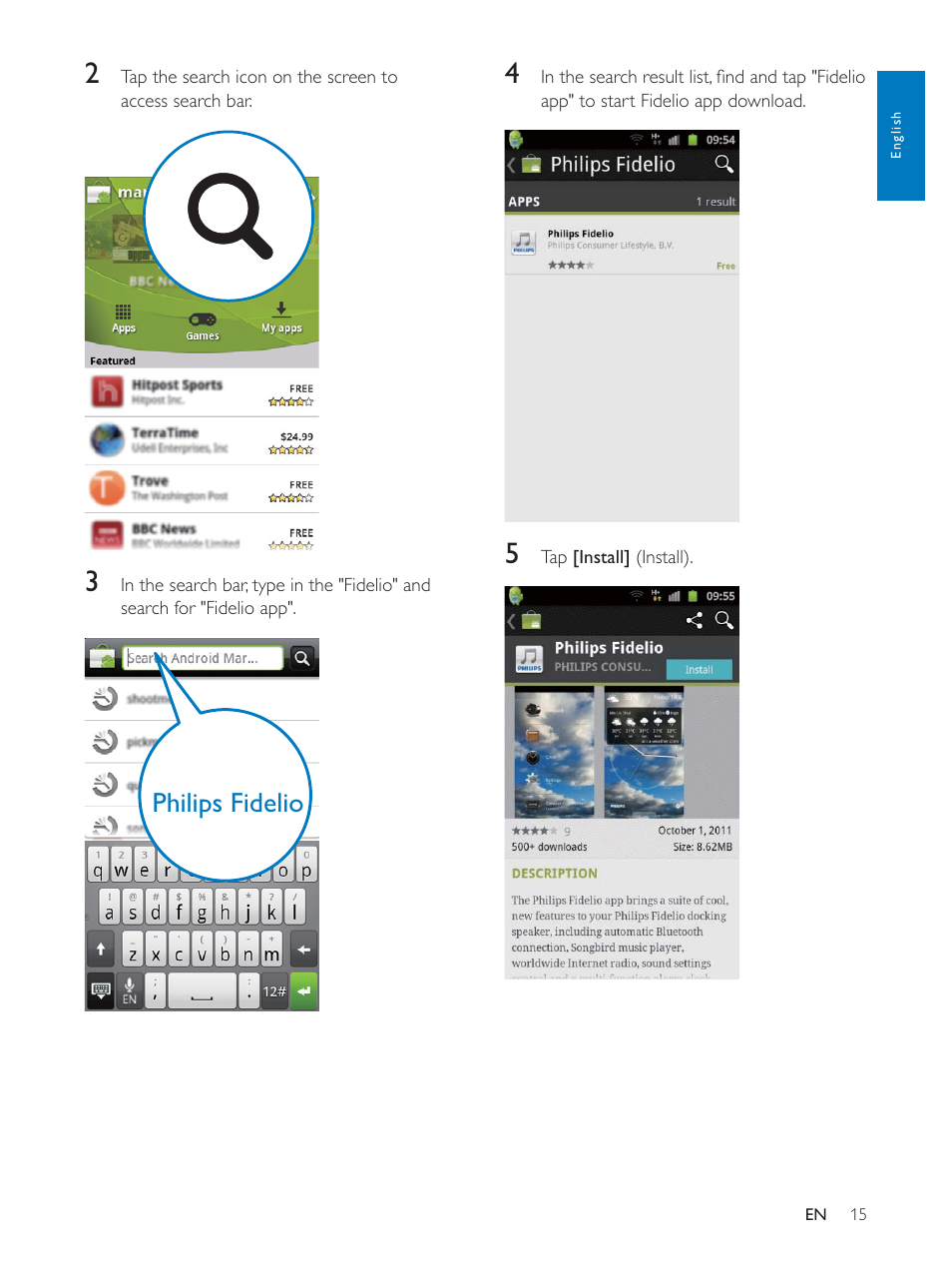 Philips docking speaker with Bluetooth® AS111 for Android User Manual | Page 15 / 32