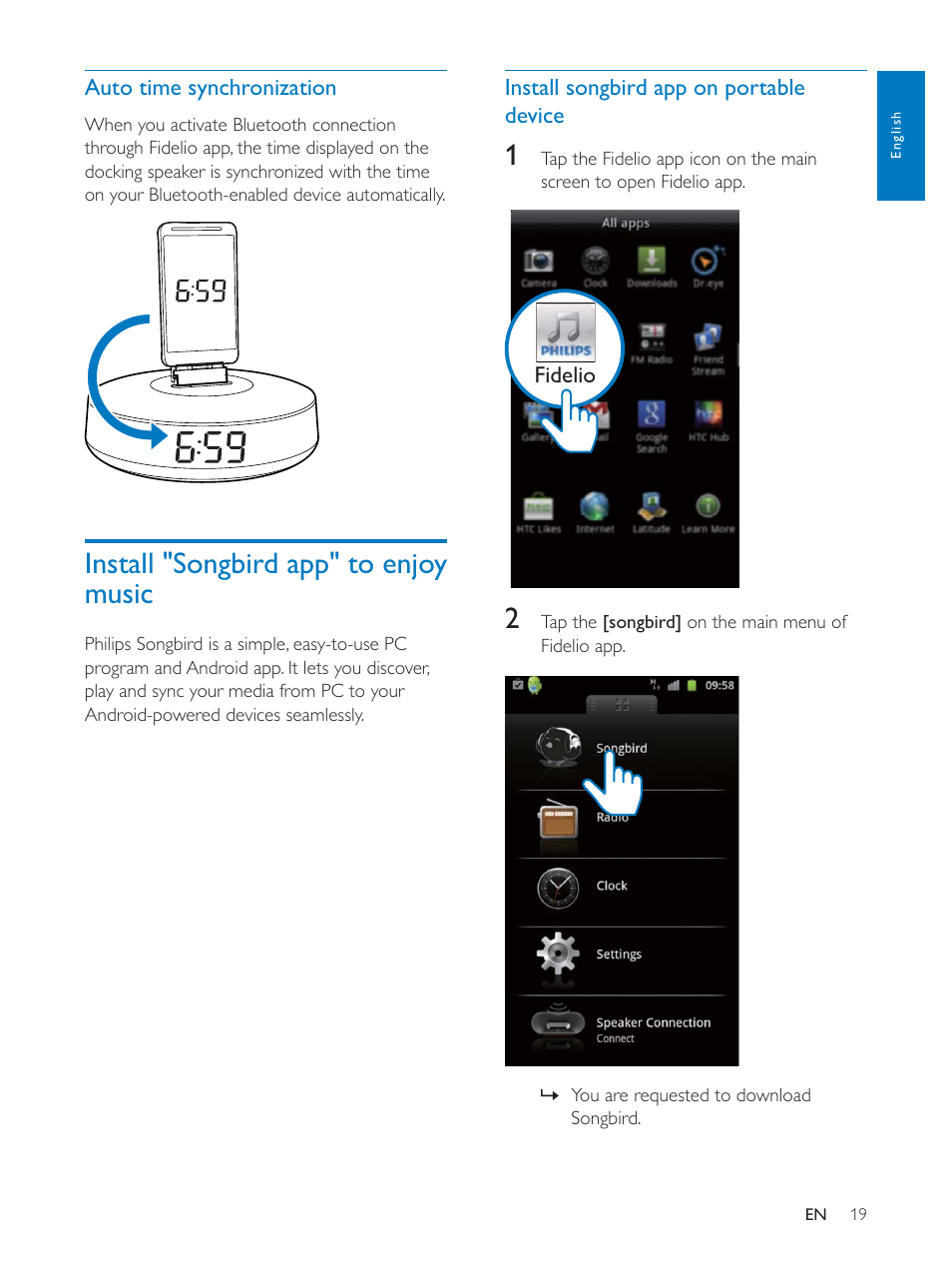 Philips docking speaker with Bluetooth® AS111 for Android User Manual | Page 19 / 32