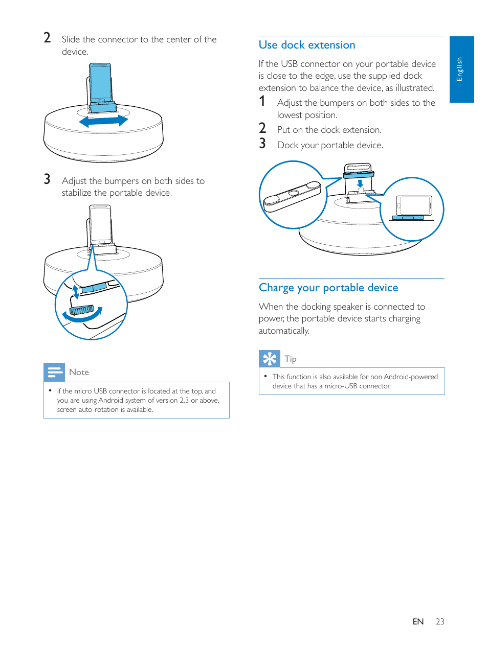 Philips docking speaker with Bluetooth® AS111 for Android User Manual | Page 23 / 32