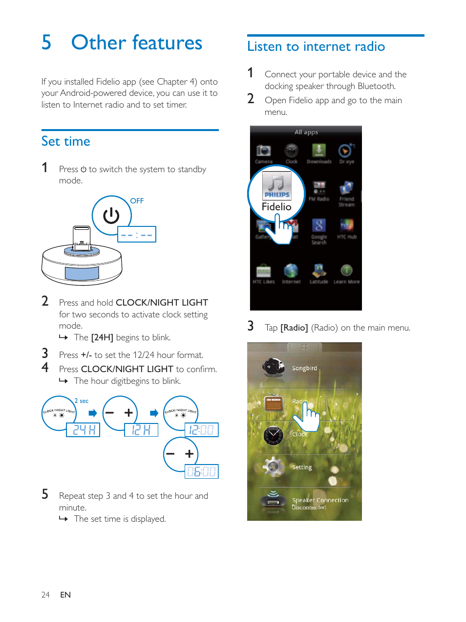 Philips docking speaker with Bluetooth® AS111 for Android User Manual | Page 24 / 32