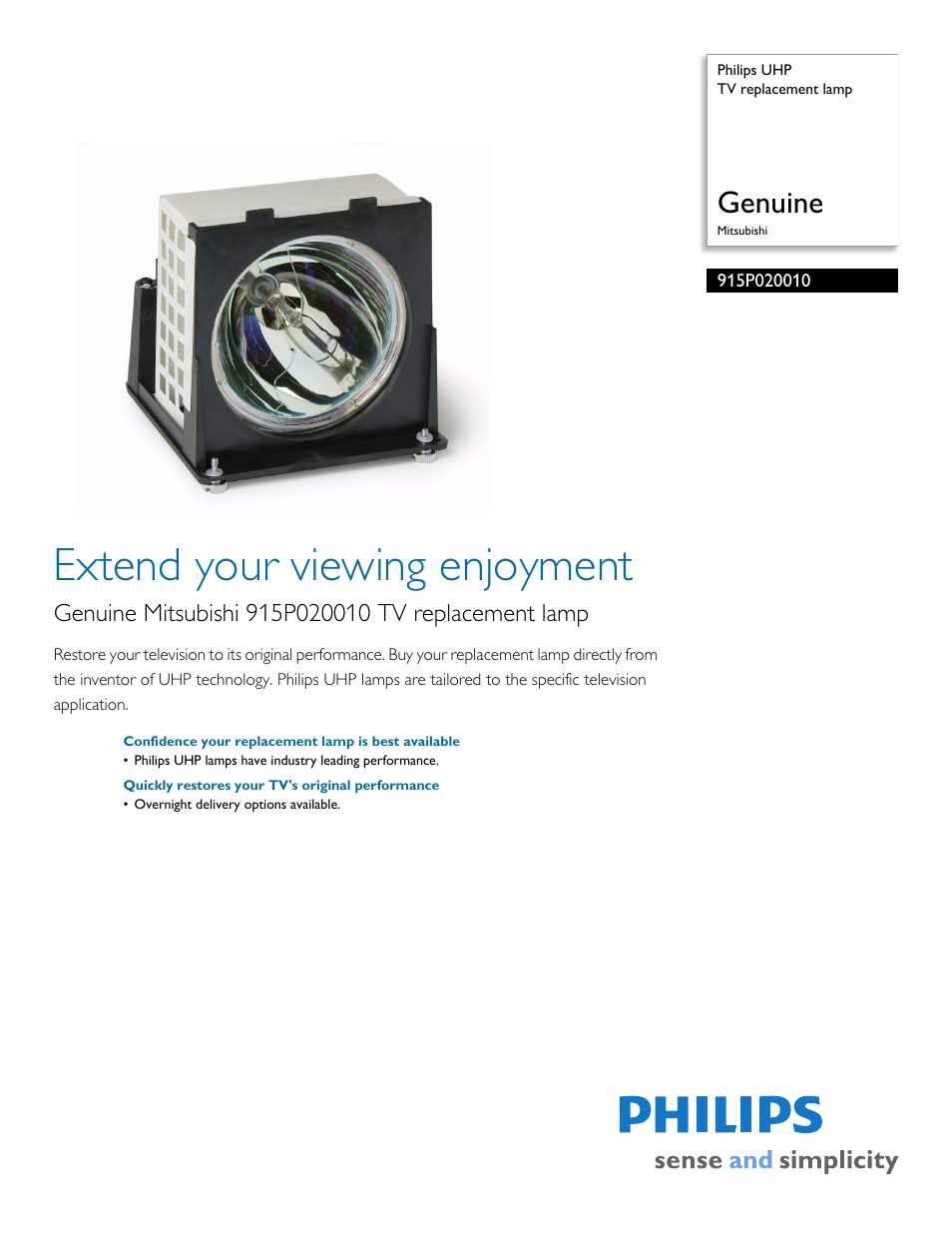 Philips 915P020010 User Manual | 2 pages
