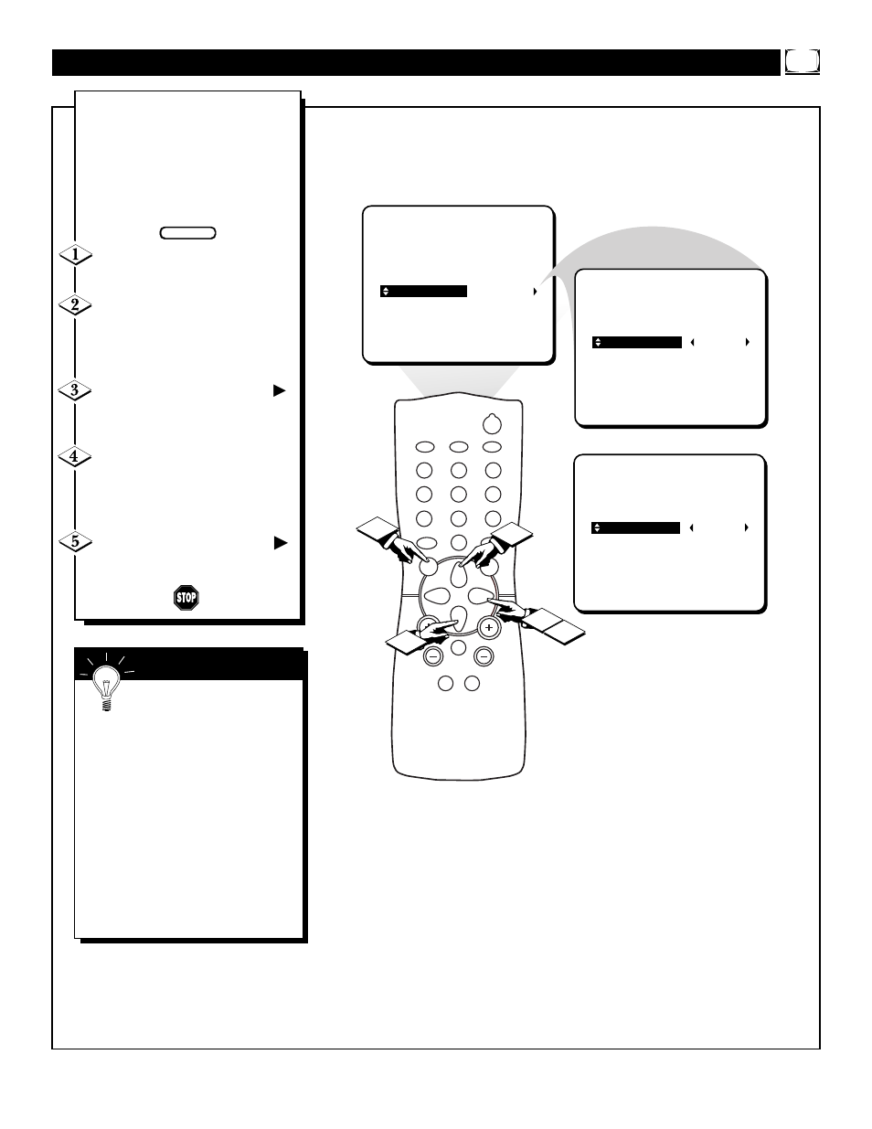 Etting the, Able, Uning | Ontrol | Philips PR1392X User Manual | Page 11 / 36