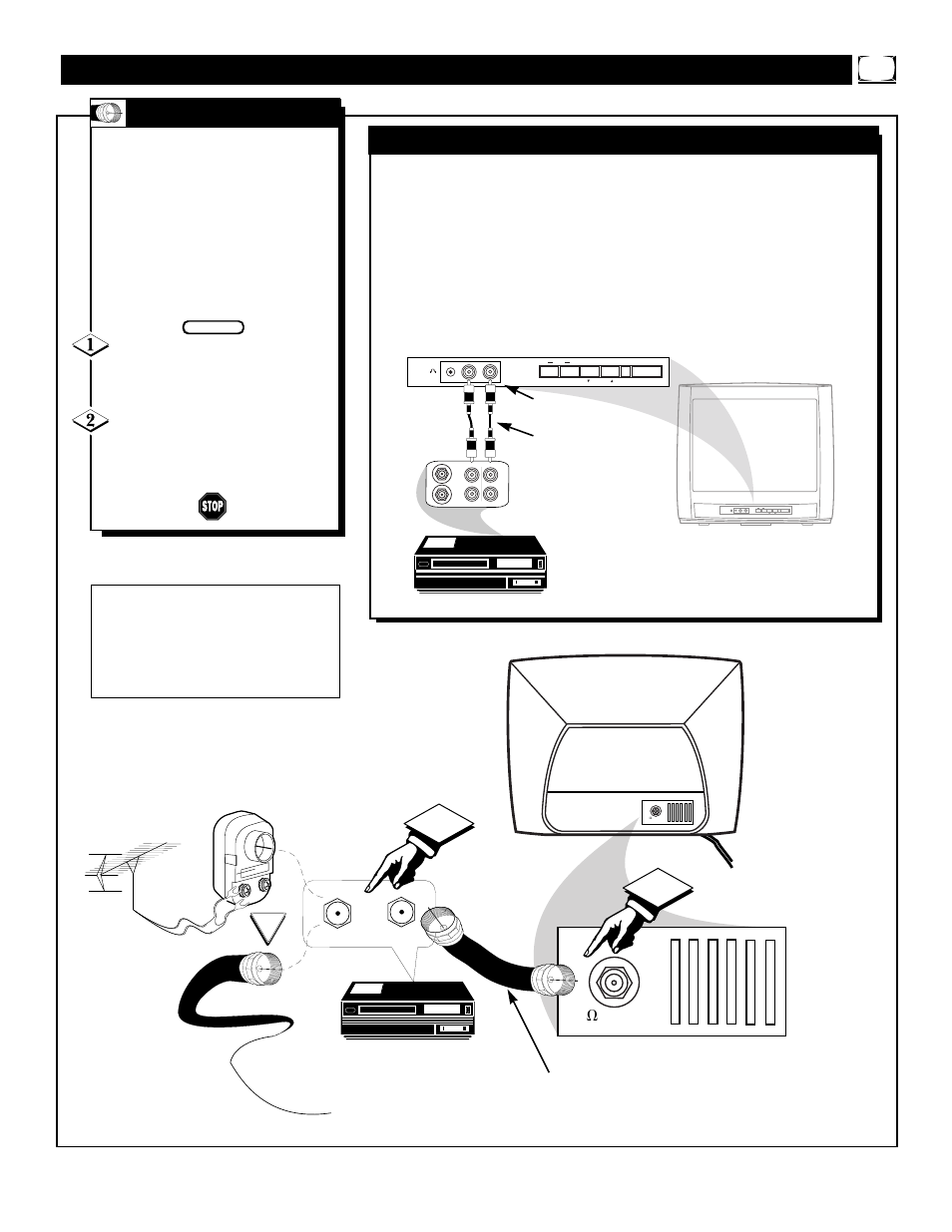 Vcr (& f, A/v i, Asic | Ront, Nput, Onnections | Philips PR1392X User Manual | Page 7 / 36