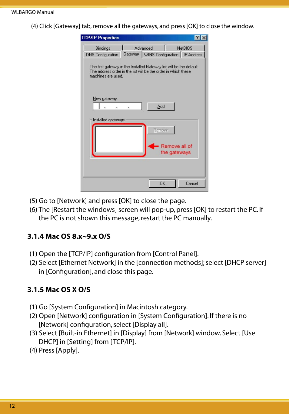 4 mac os 8.x~9.x o/s, 5 mac os x o/s | Allied Telesis CG-WLBARGO User Manual | Page 13 / 52