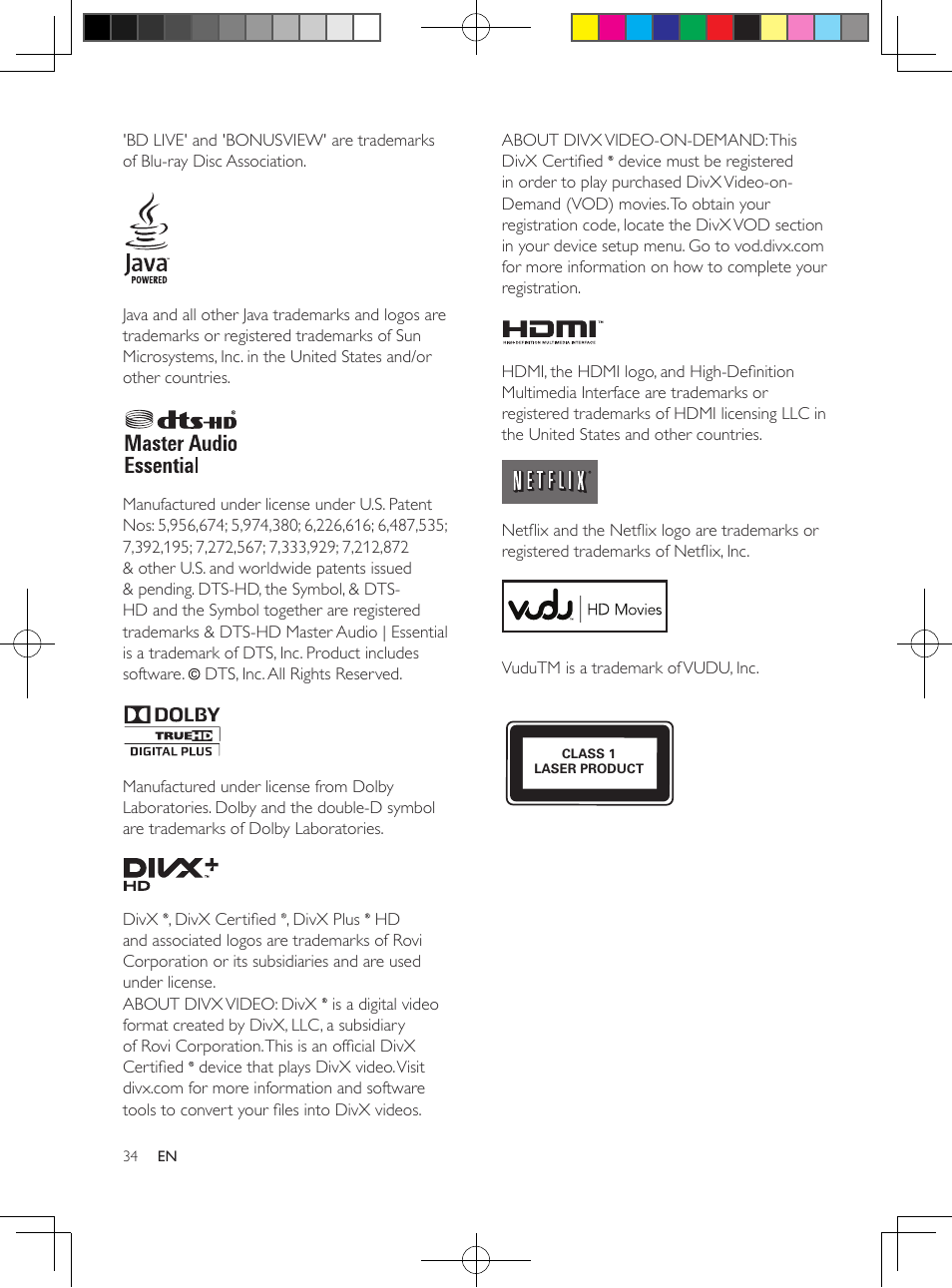 Philips HTS3564-F7 User Manual | Page 45 / 50