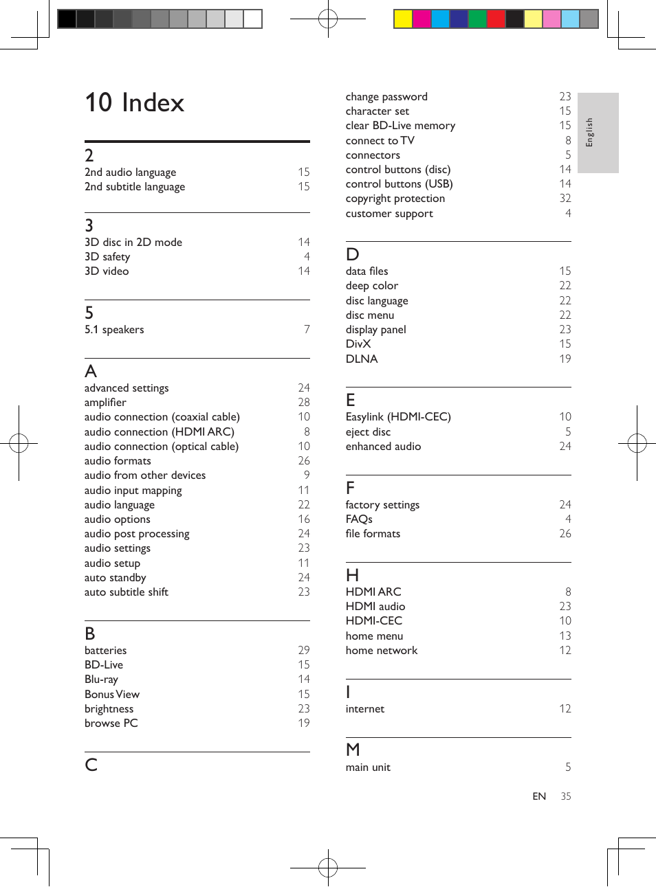 9 notice, Copyright, Compliance | 10 index | Philips HTS3564-F7 User Manual | Page 46 / 50