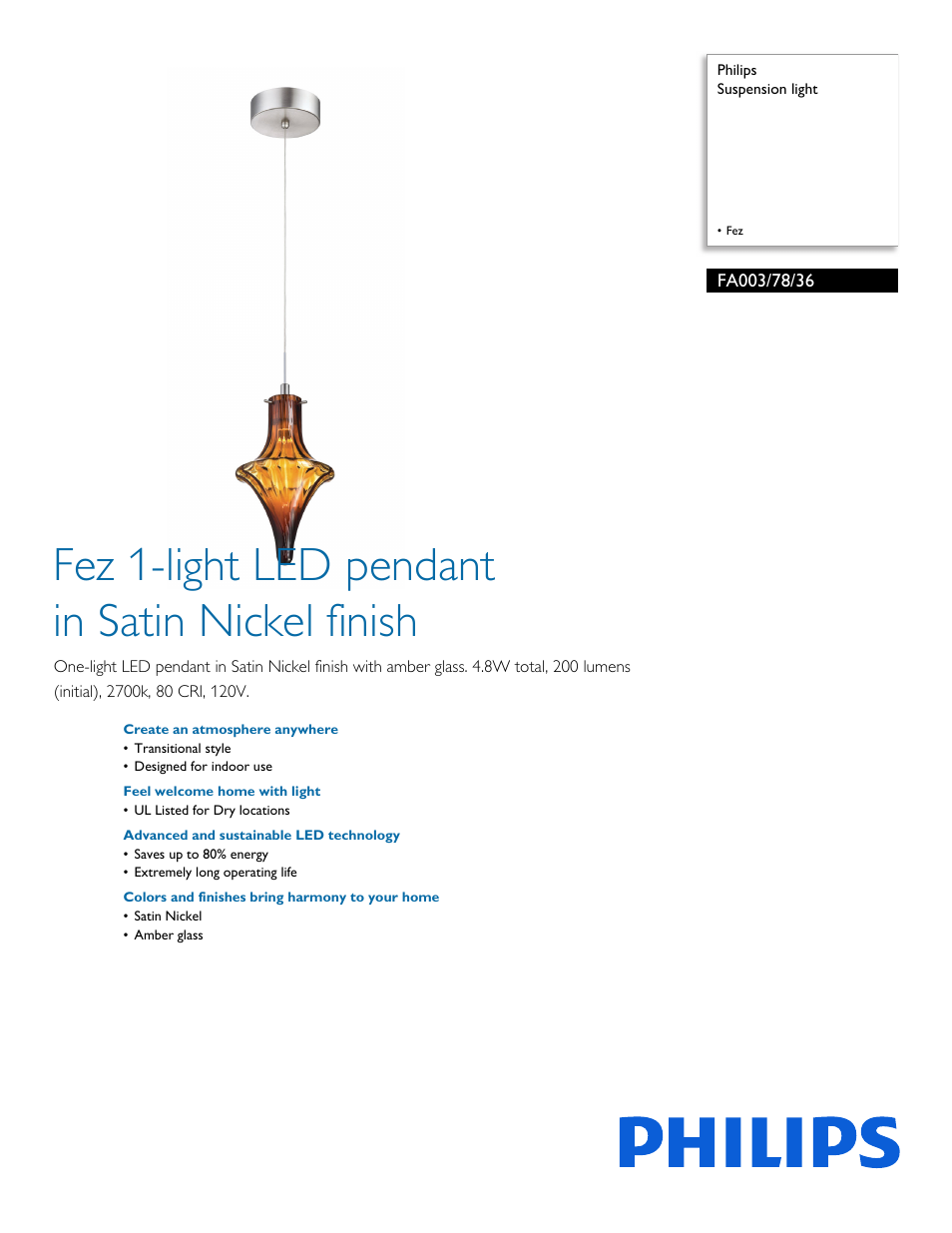 Philips FA0037836 User Manual | 2 pages