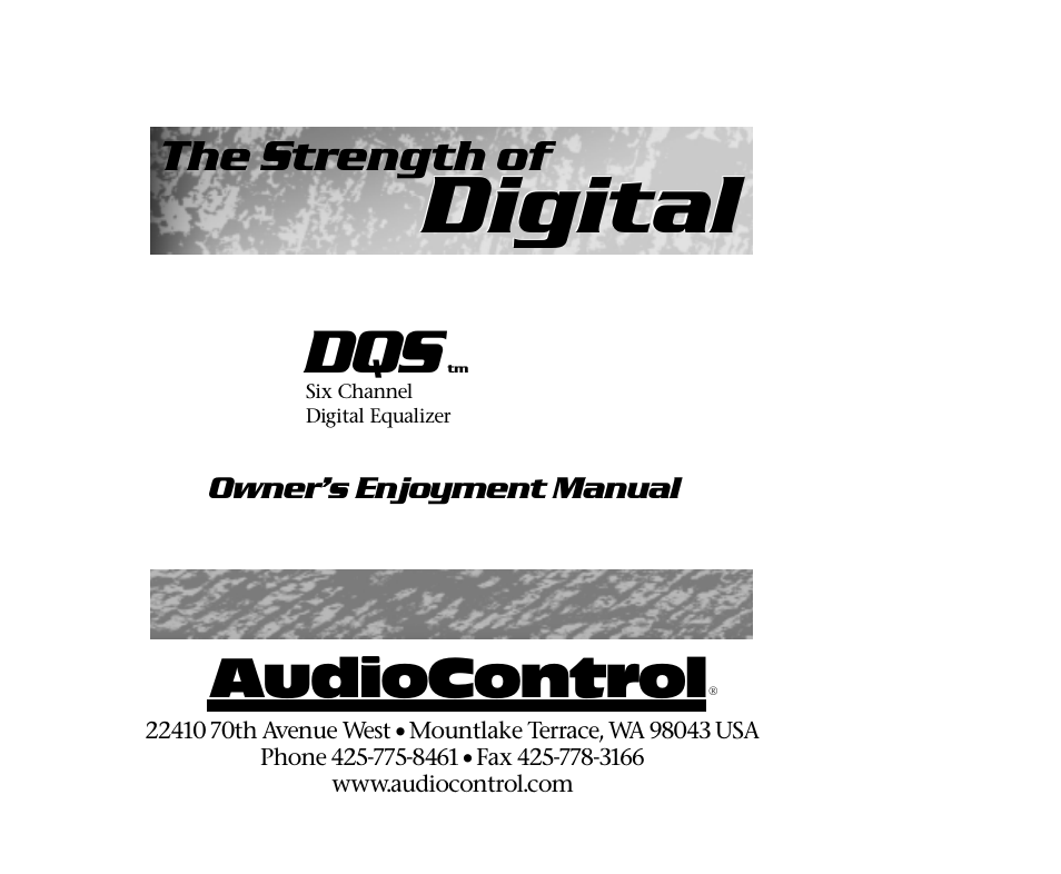 AudioControl DQS User Manual | 28 pages