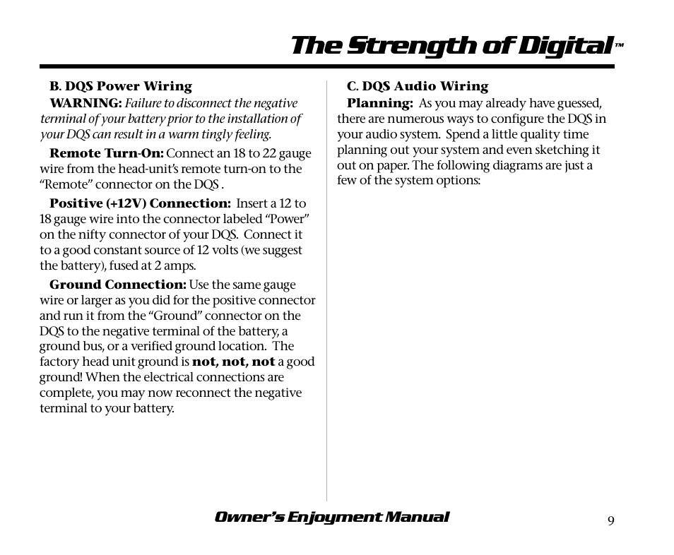 The strength of digital | AudioControl DQS User Manual | Page 13 / 28