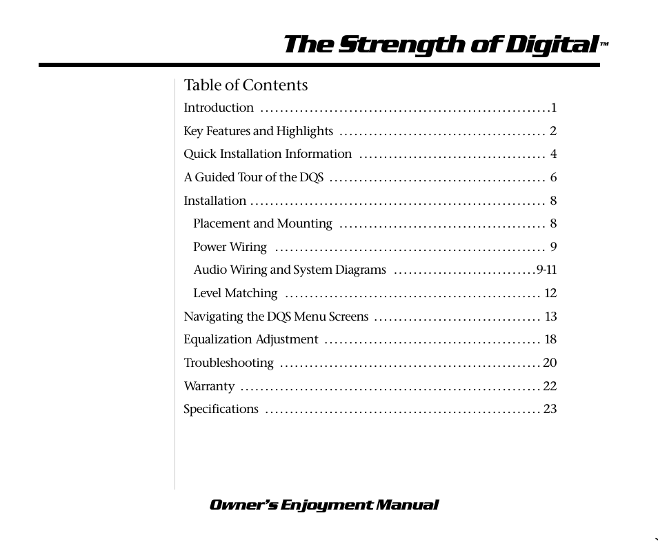 AudioControl DQS User Manual | Page 3 / 28