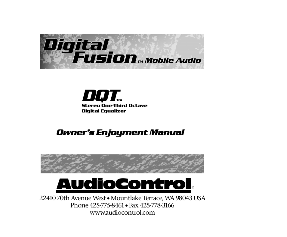 AudioControl Digital Equalizer User Manual | 24 pages