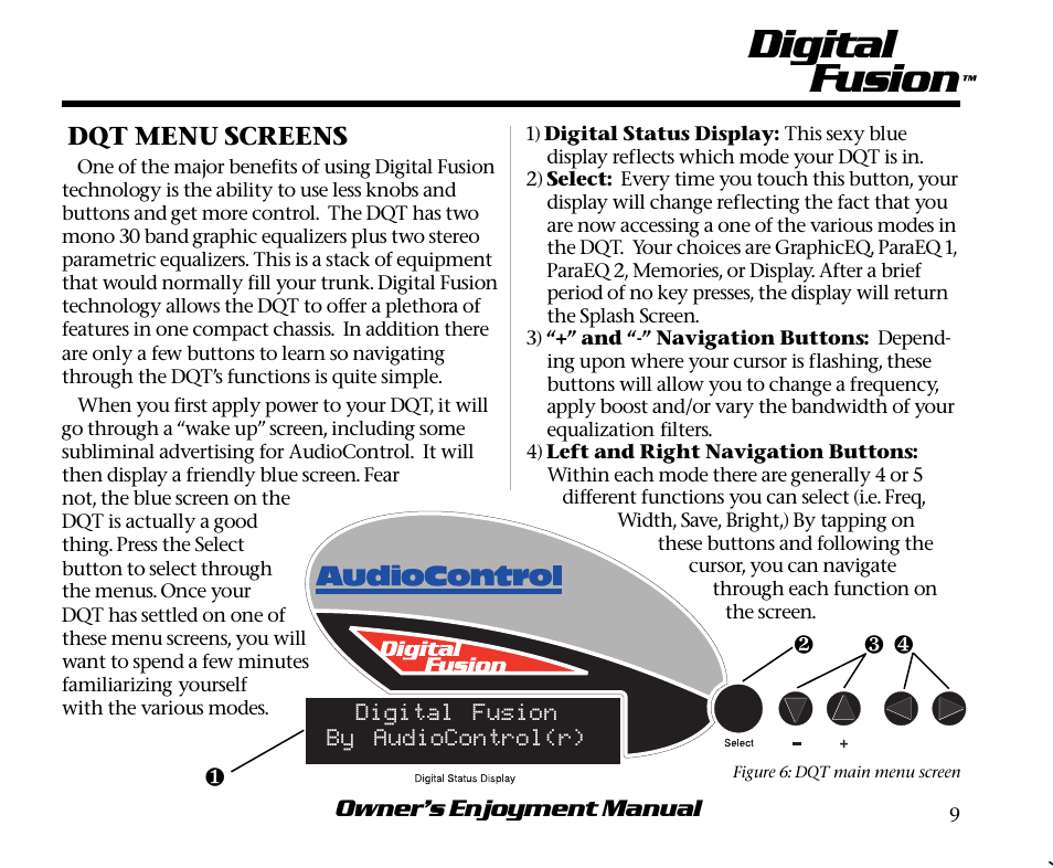 Digital fusion, Digital fusion by audiocontrol(r) | AudioControl Digital Equalizer User Manual | Page 13 / 24