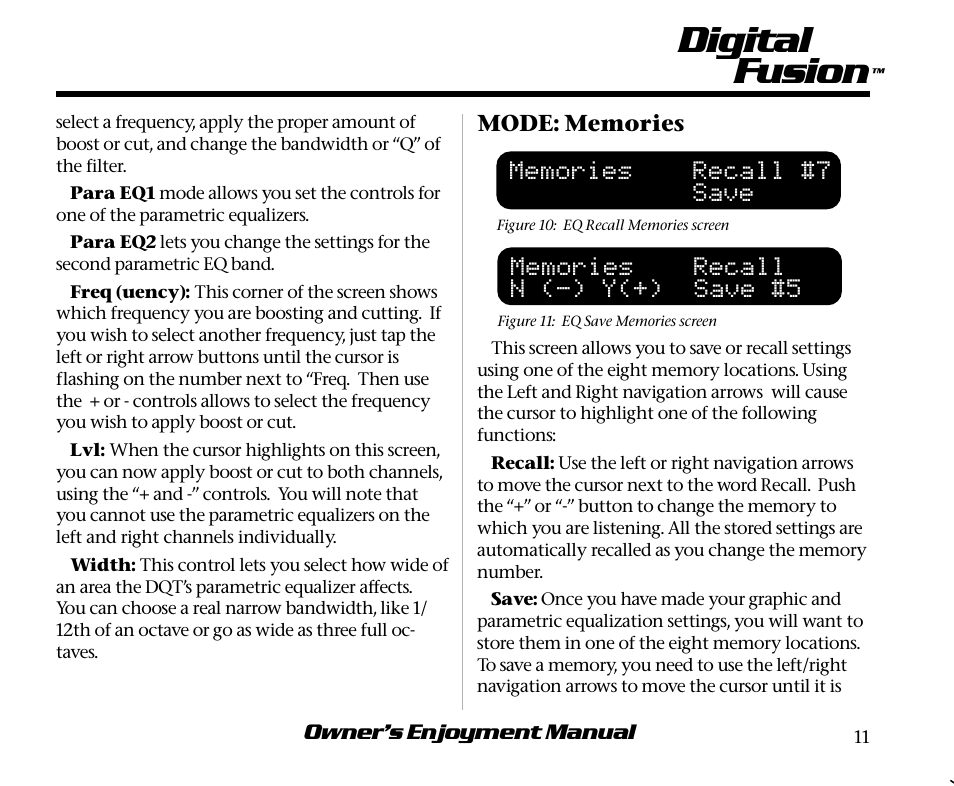 Digital fusion | AudioControl Digital Equalizer User Manual | Page 15 / 24