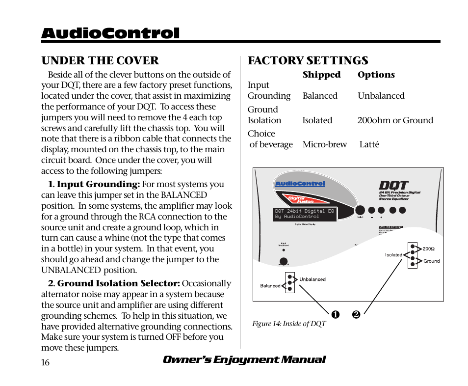 Audiocontrol | AudioControl Digital Equalizer User Manual | Page 20 / 24