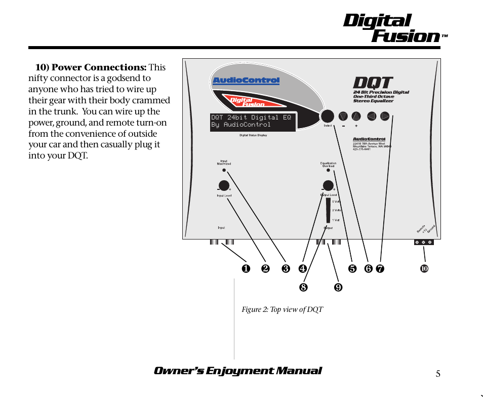 Digital fusion | AudioControl Digital Equalizer User Manual | Page 9 / 24