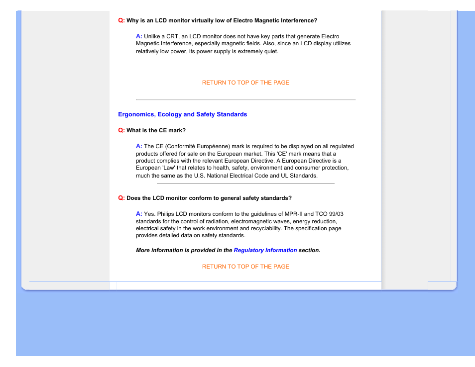 Ergonomics, ecology and, Safety standards | Philips 170B7CS-27 User Manual | Page 11 / 99