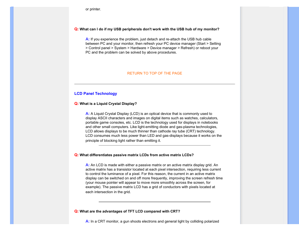 Lcd panel technology | Philips 170B7CS-27 User Manual | Page 9 / 99