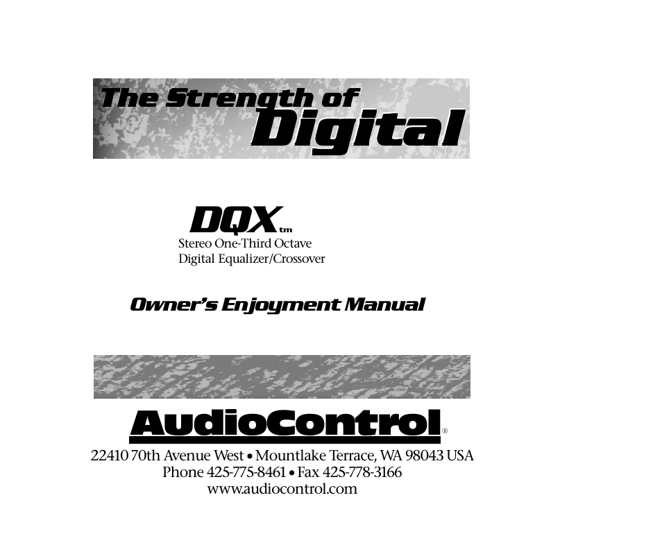 AudioControl DQX User Manual | 28 pages