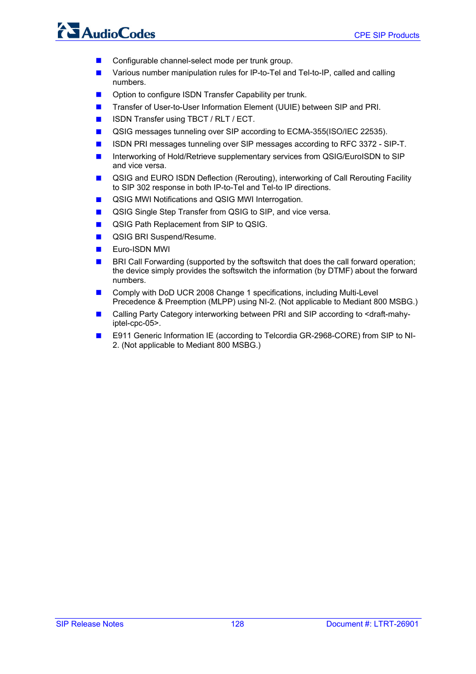 AudioCodes MEDIAPACK VERSION 6.2 User Manual | Page 128 / 178