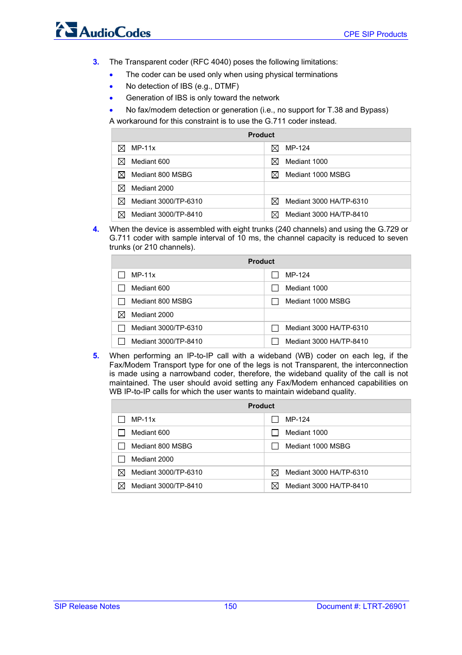 AudioCodes MEDIAPACK VERSION 6.2 User Manual | Page 150 / 178