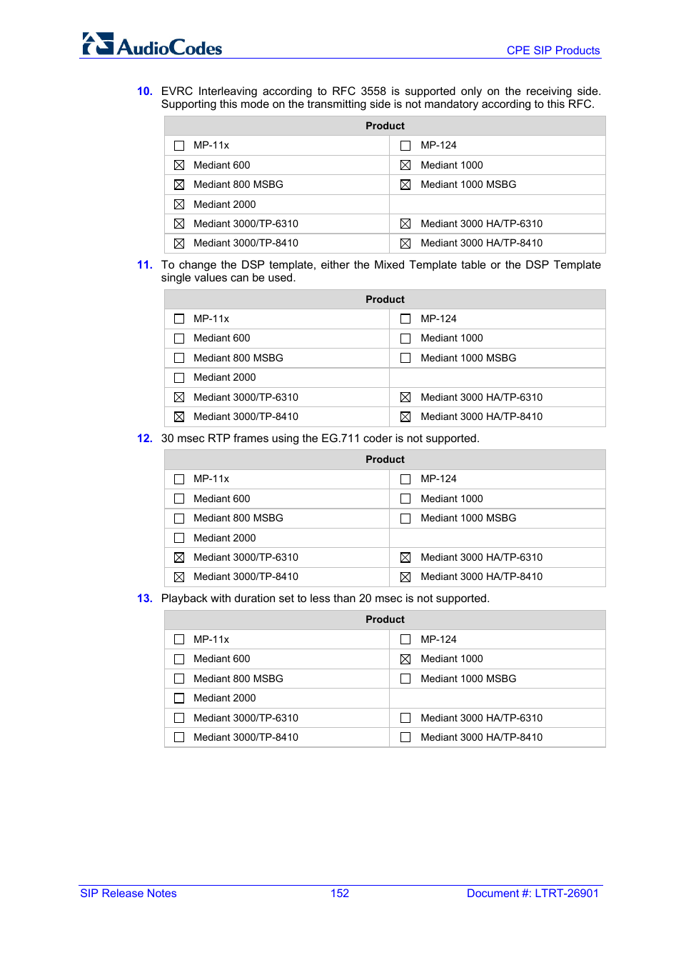 AudioCodes MEDIAPACK VERSION 6.2 User Manual | Page 152 / 178