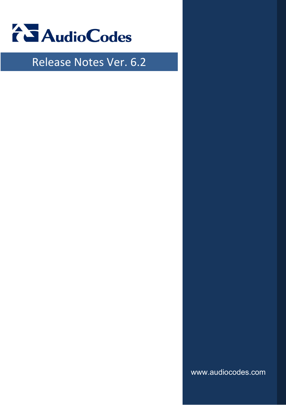 AudioCodes MEDIAPACK VERSION 6.2 User Manual | Page 178 / 178