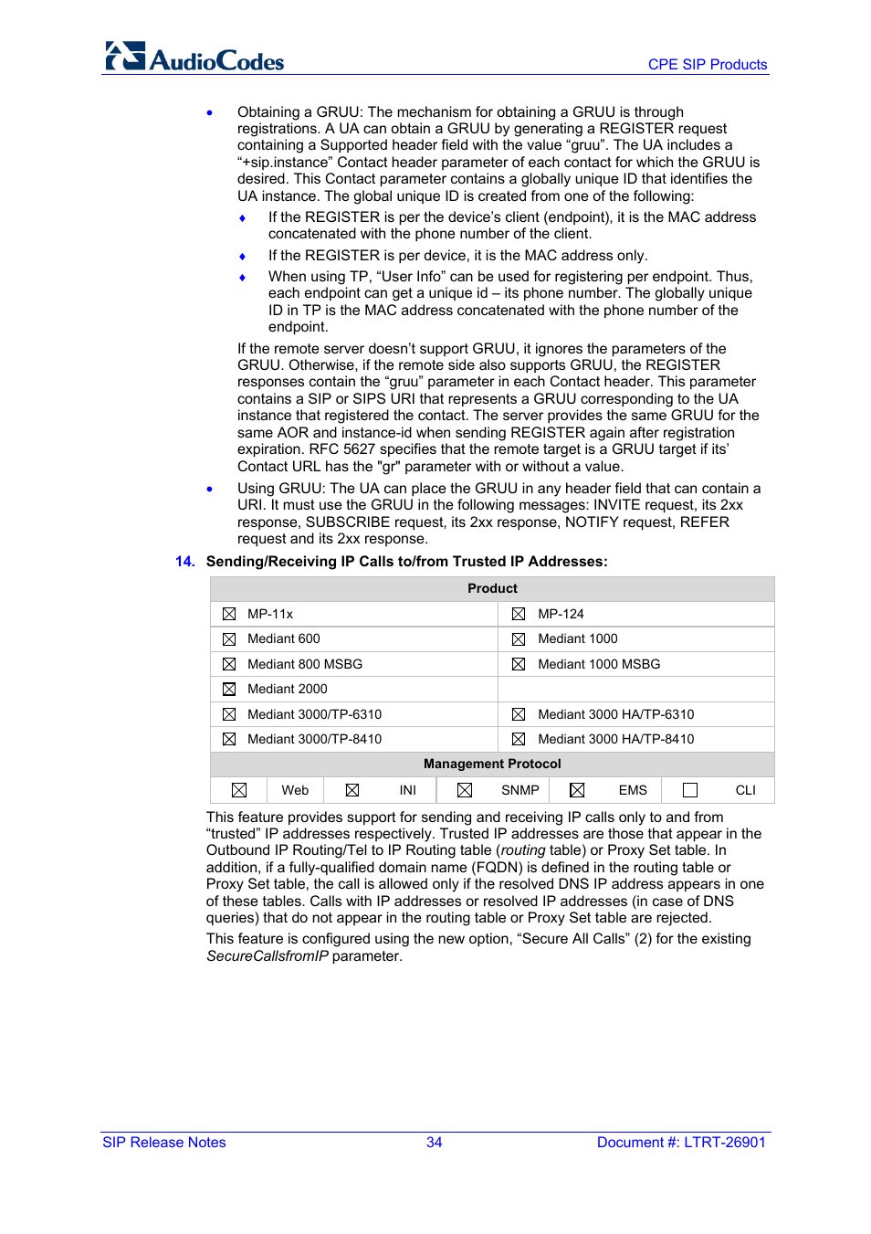 AudioCodes MEDIAPACK VERSION 6.2 User Manual | Page 34 / 178