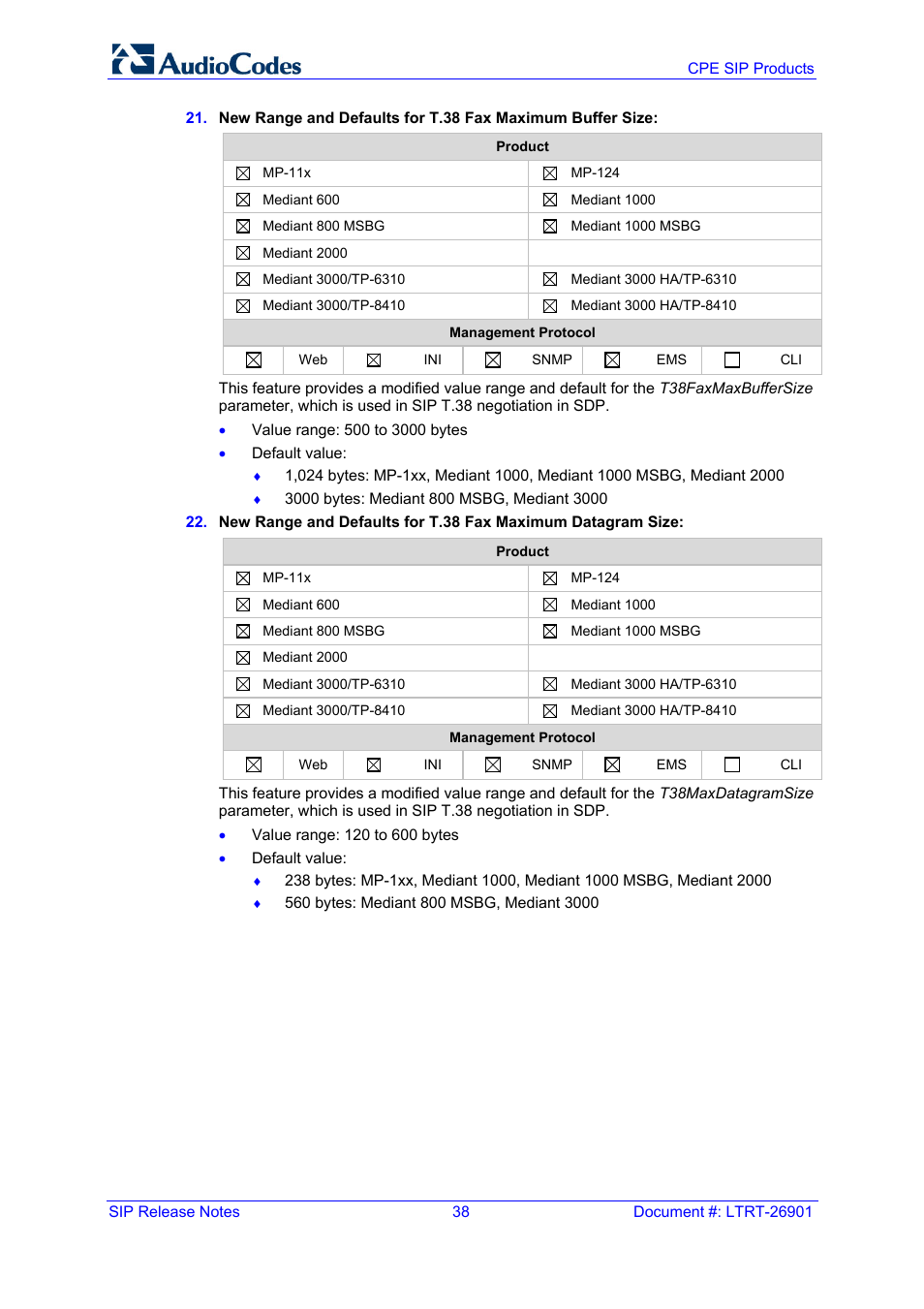 AudioCodes MEDIAPACK VERSION 6.2 User Manual | Page 38 / 178