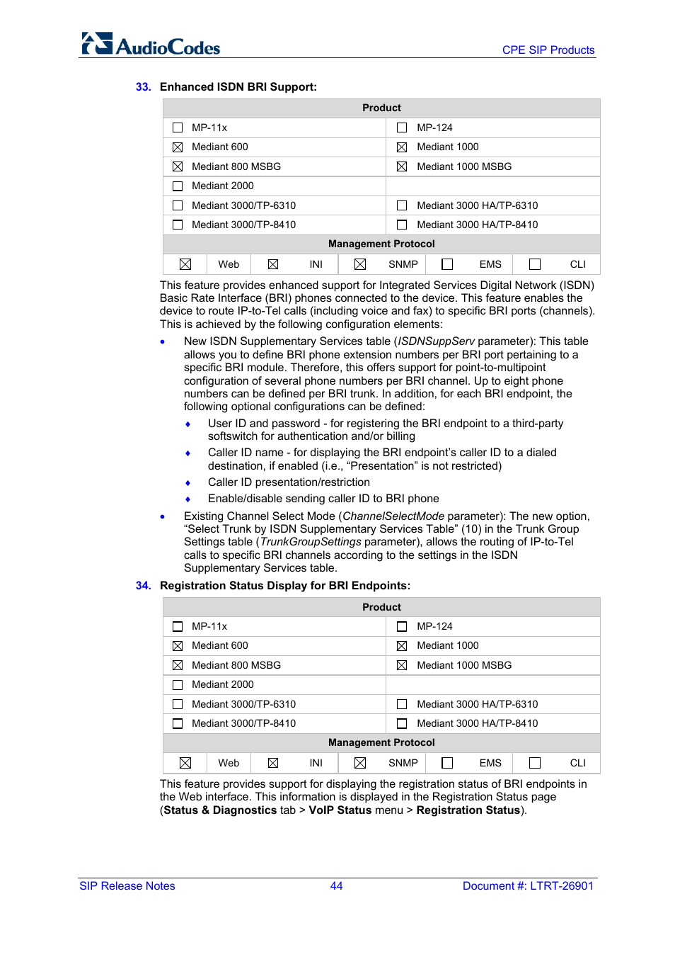 AudioCodes MEDIAPACK VERSION 6.2 User Manual | Page 44 / 178