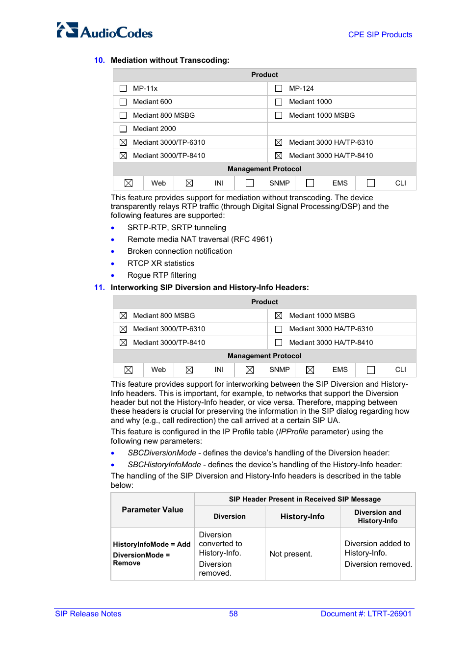 AudioCodes MEDIAPACK VERSION 6.2 User Manual | Page 58 / 178