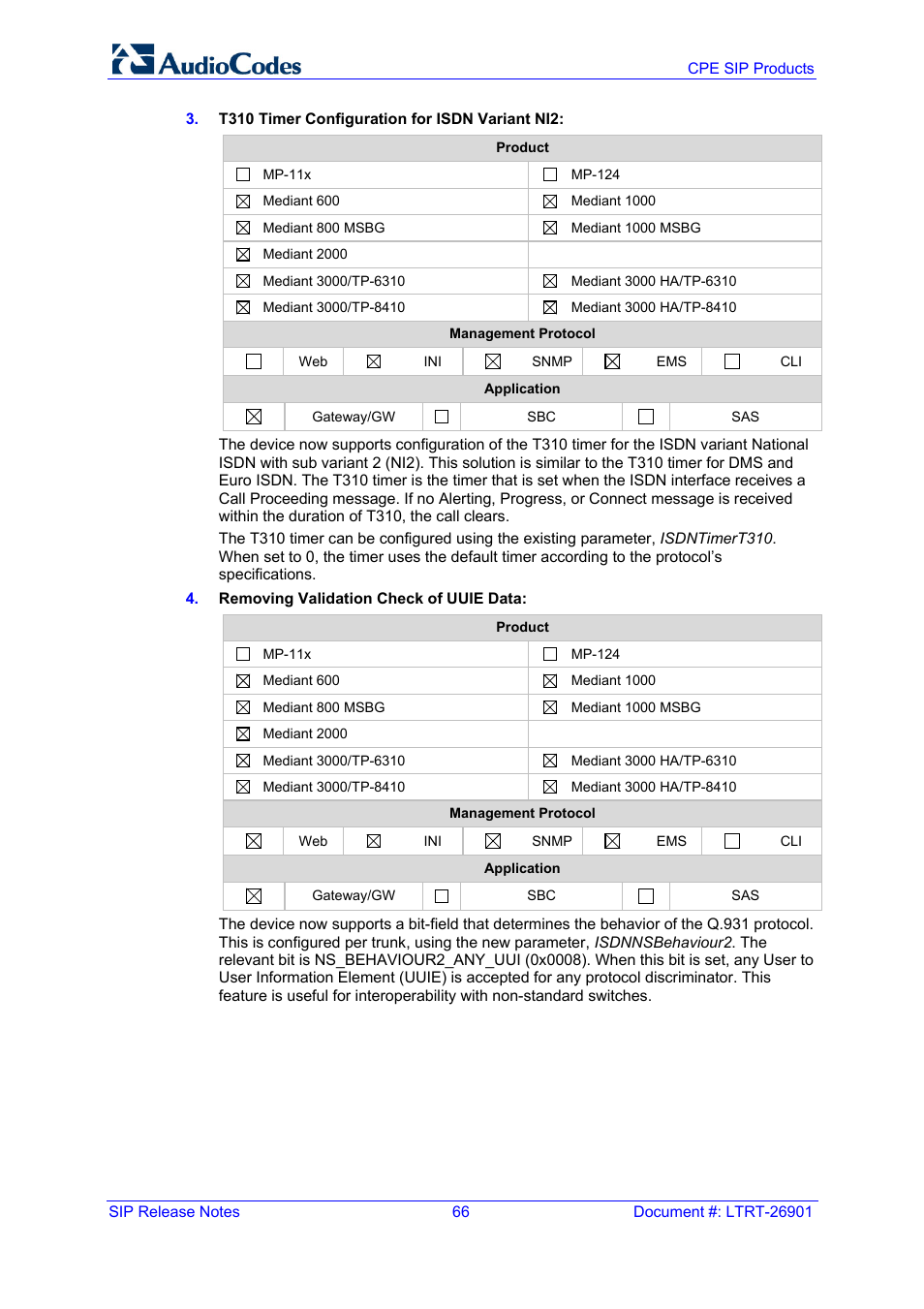 AudioCodes MEDIAPACK VERSION 6.2 User Manual | Page 66 / 178