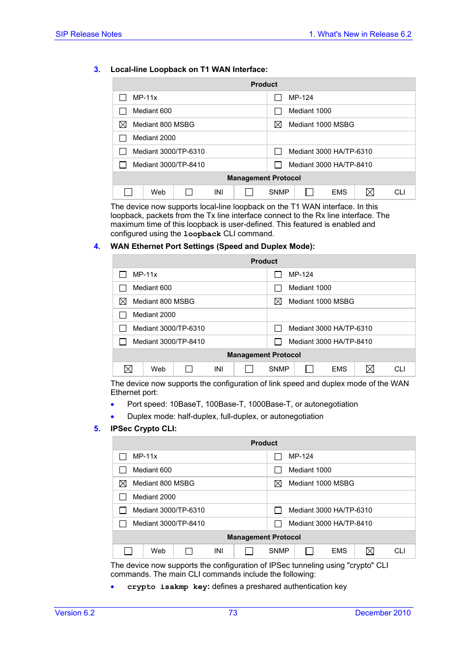 AudioCodes MEDIAPACK VERSION 6.2 User Manual | Page 73 / 178