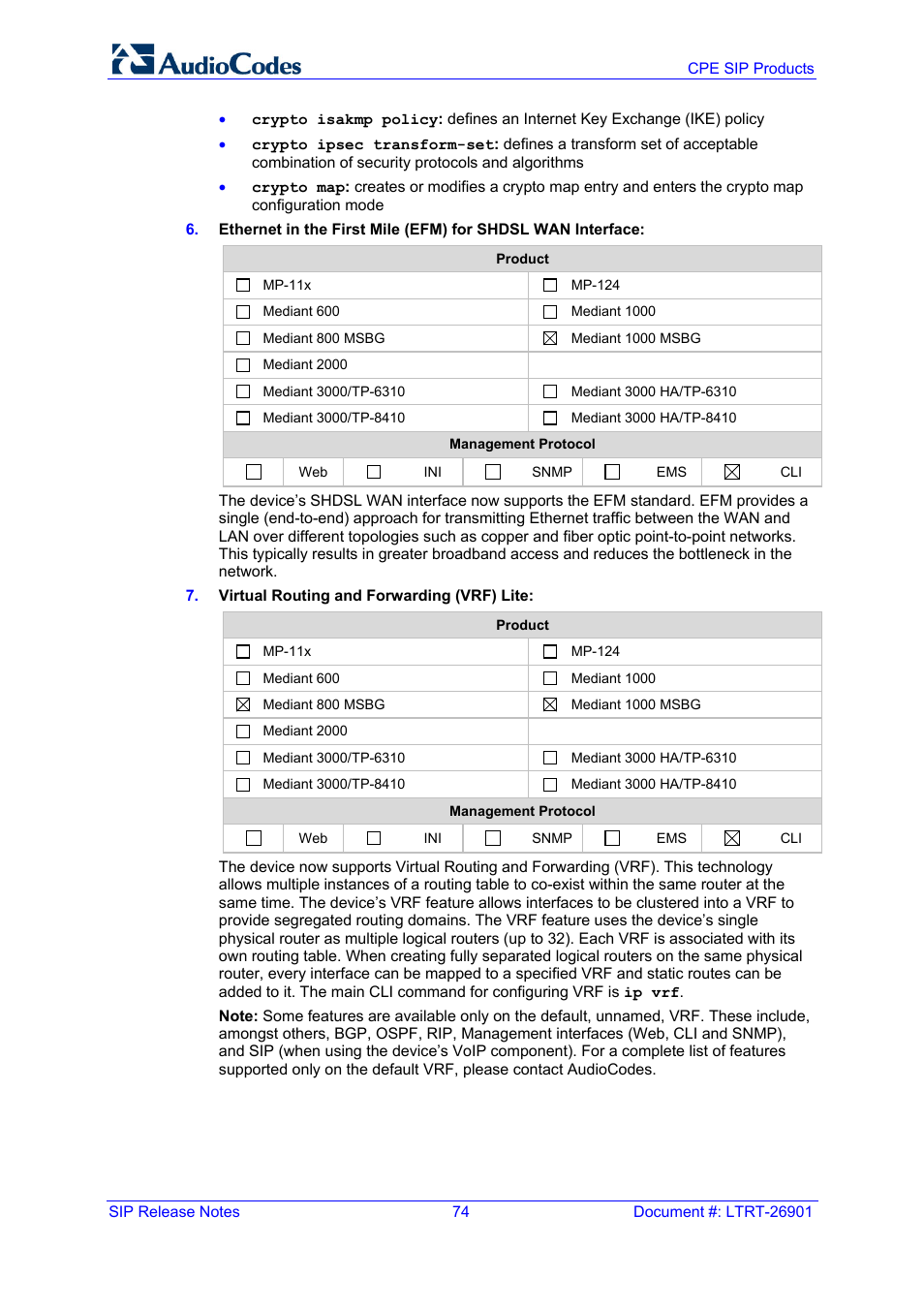 AudioCodes MEDIAPACK VERSION 6.2 User Manual | Page 74 / 178