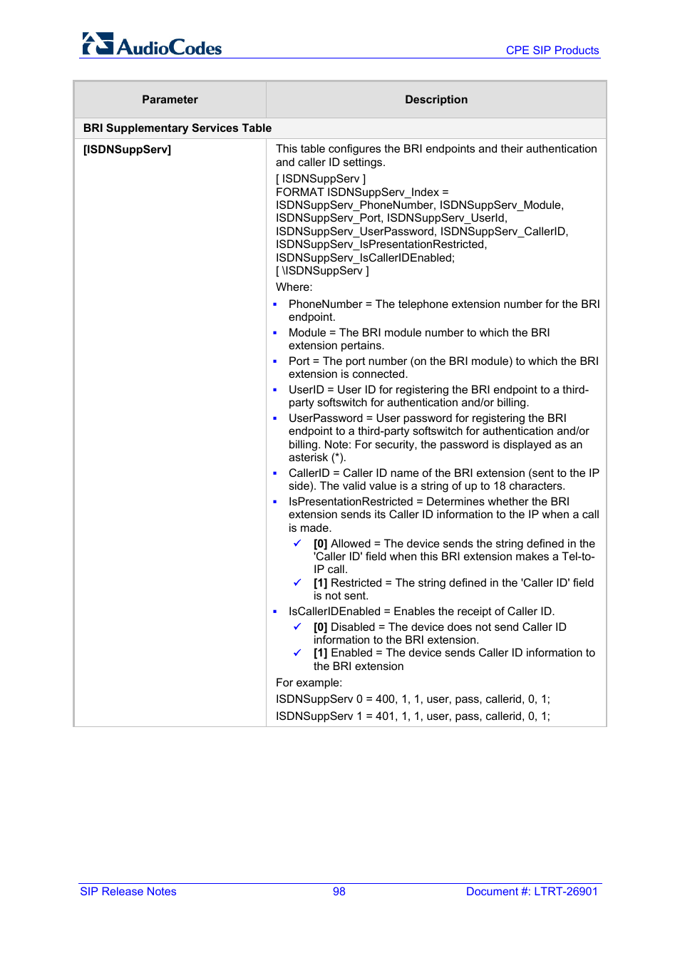 AudioCodes MEDIAPACK VERSION 6.2 User Manual | Page 98 / 178