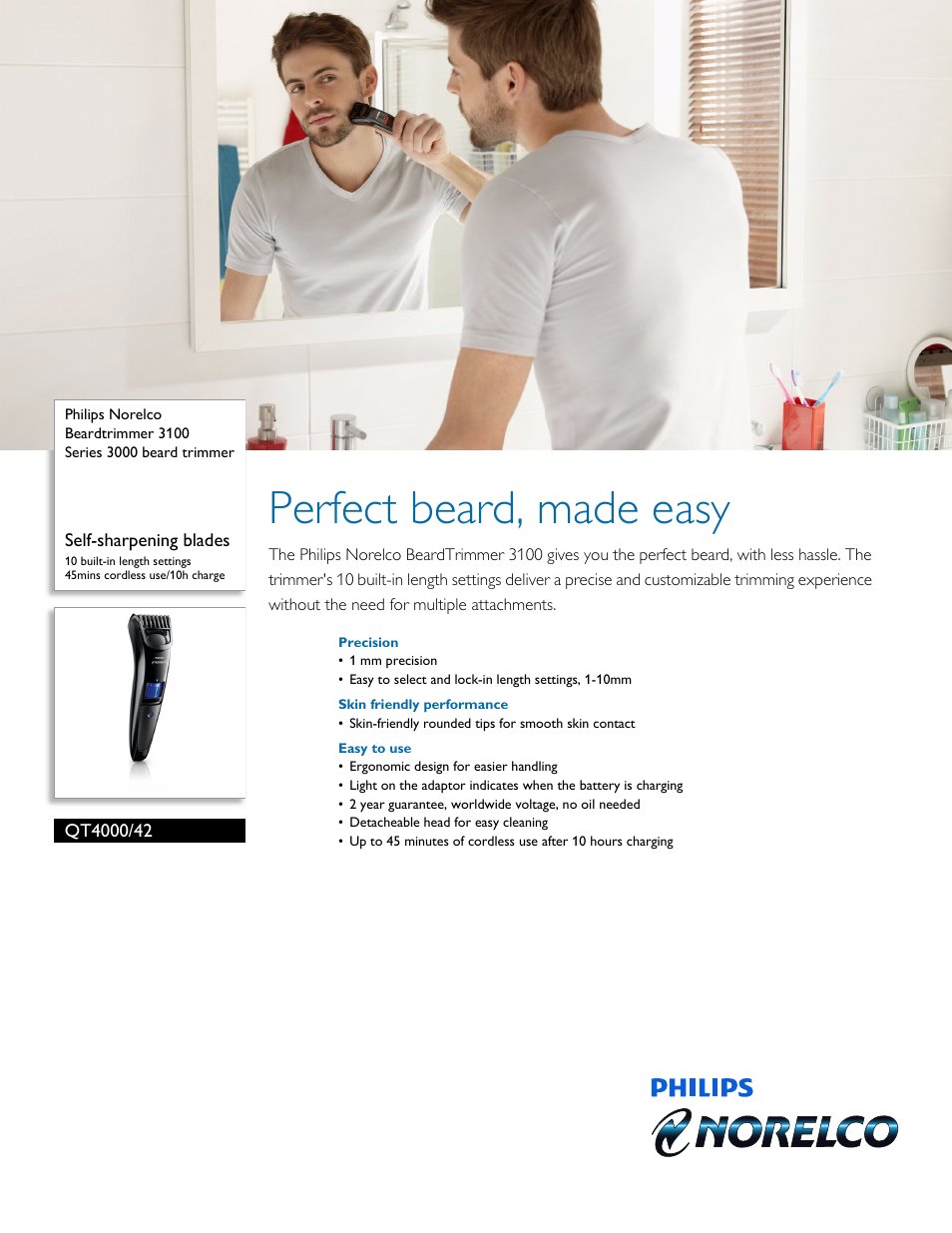 Philips QT4000-42 User Manual | 3 pages