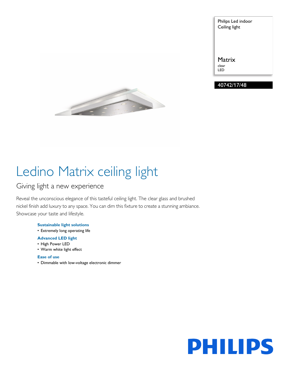 Philips 407421748 User Manual | 2 pages