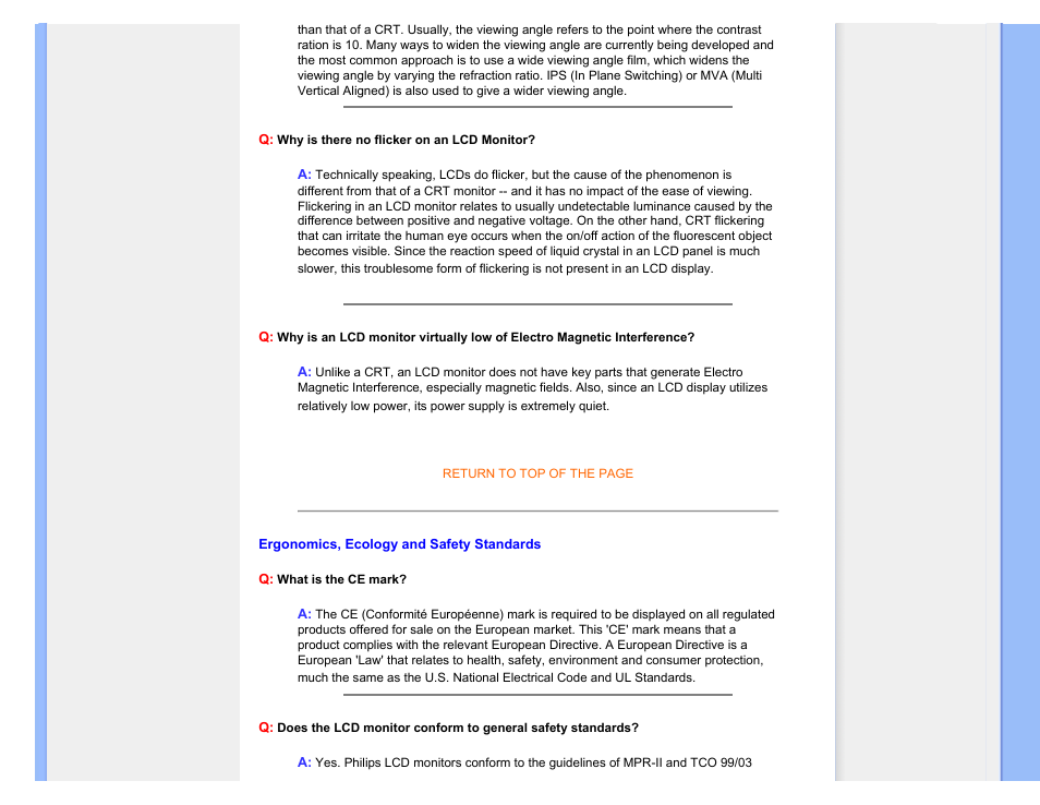 Ergonomics, ecology and, Safety standards | Philips 220BW9CB-27 User Manual | Page 10 / 122