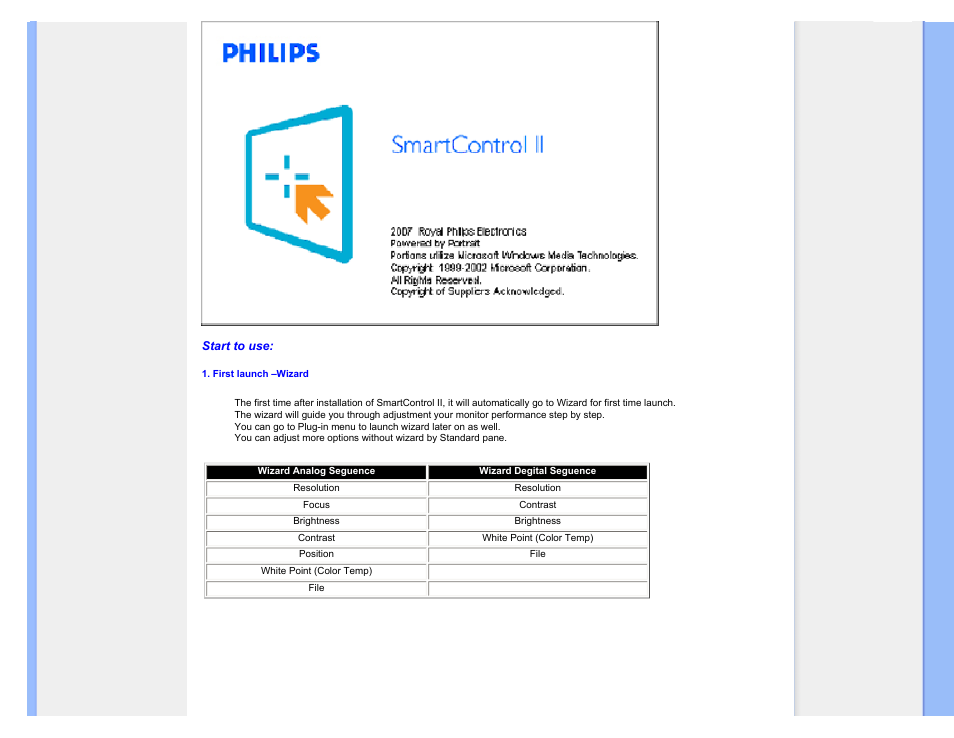 Start to use | Philips 220BW9CB-27 User Manual | Page 52 / 122