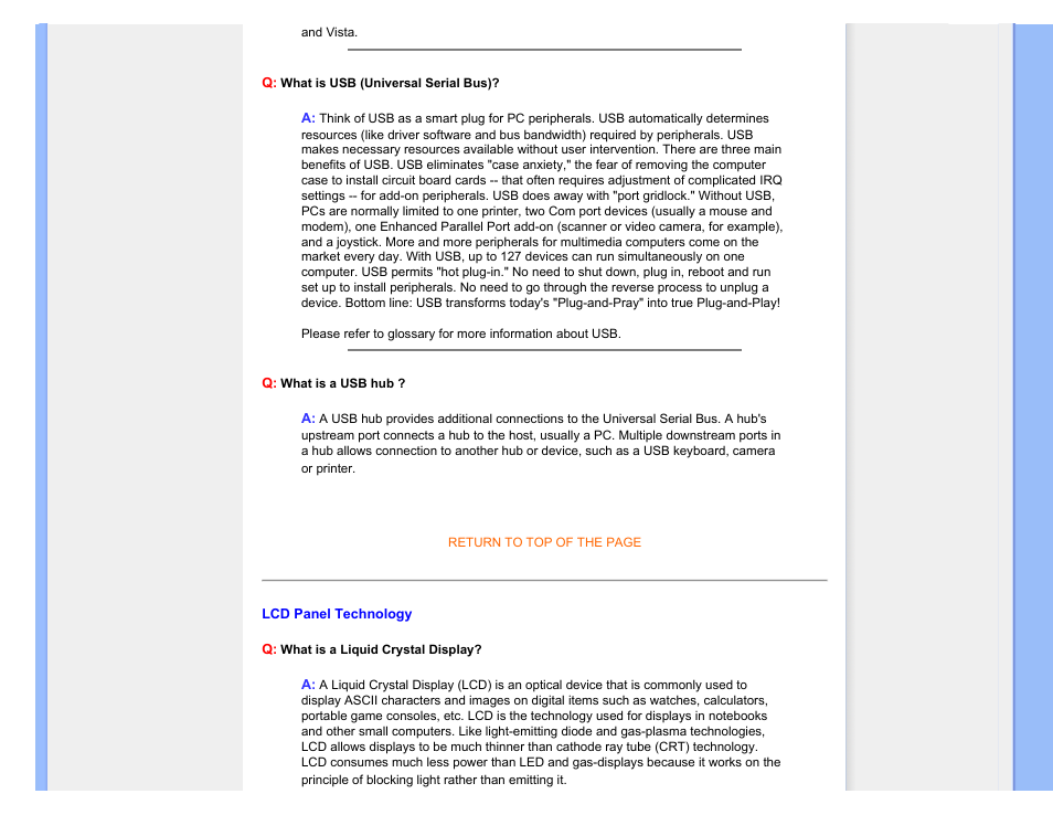 Lcd panel technology | Philips 220BW9CB-27 User Manual | Page 8 / 122