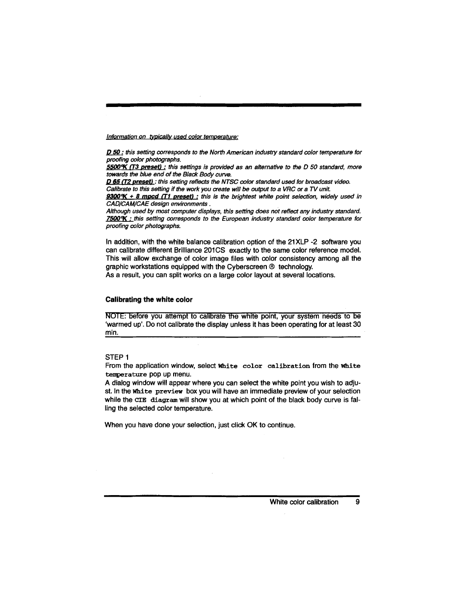 Calibrating the white color | Philips LP2PB201CS User Manual | Page 16 / 34