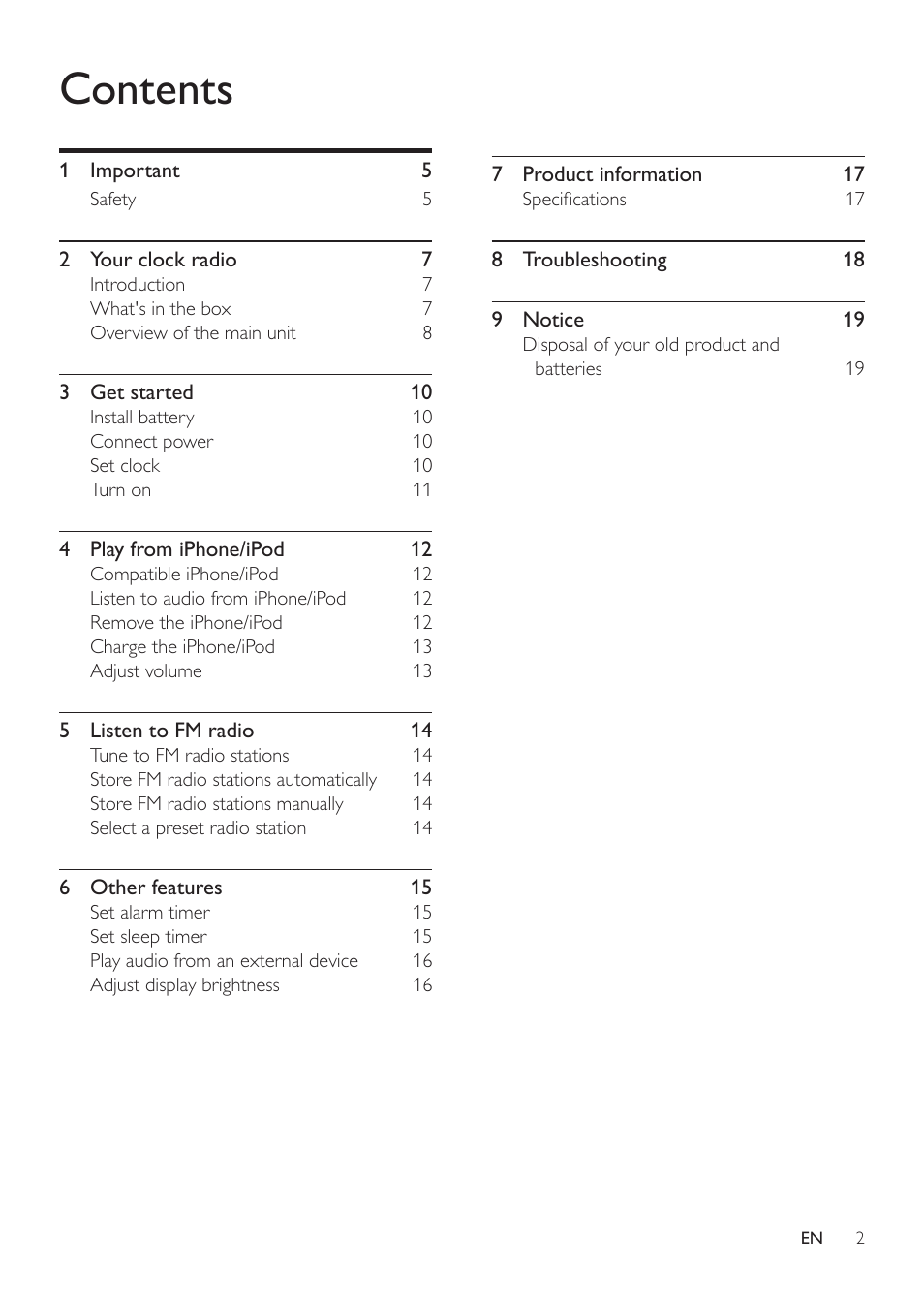 Philips AJ7030DG-37 User Manual | Page 2 / 21