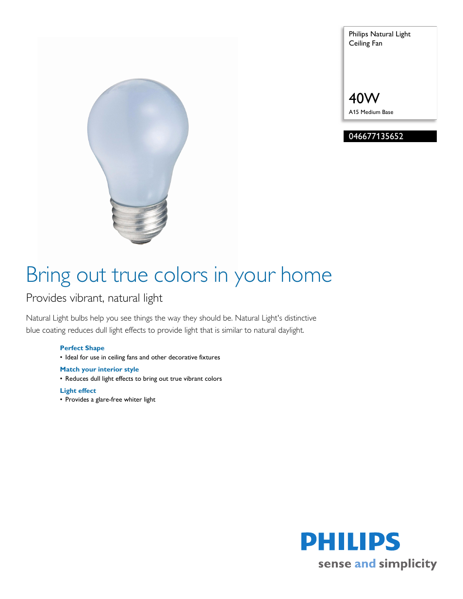 Philips 046677135652 User Manual | 2 pages