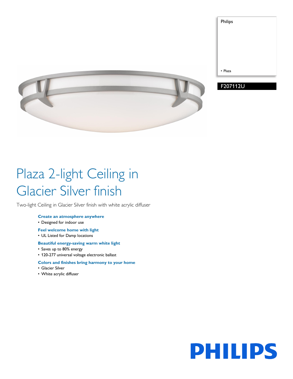Philips F207112U User Manual | 2 pages