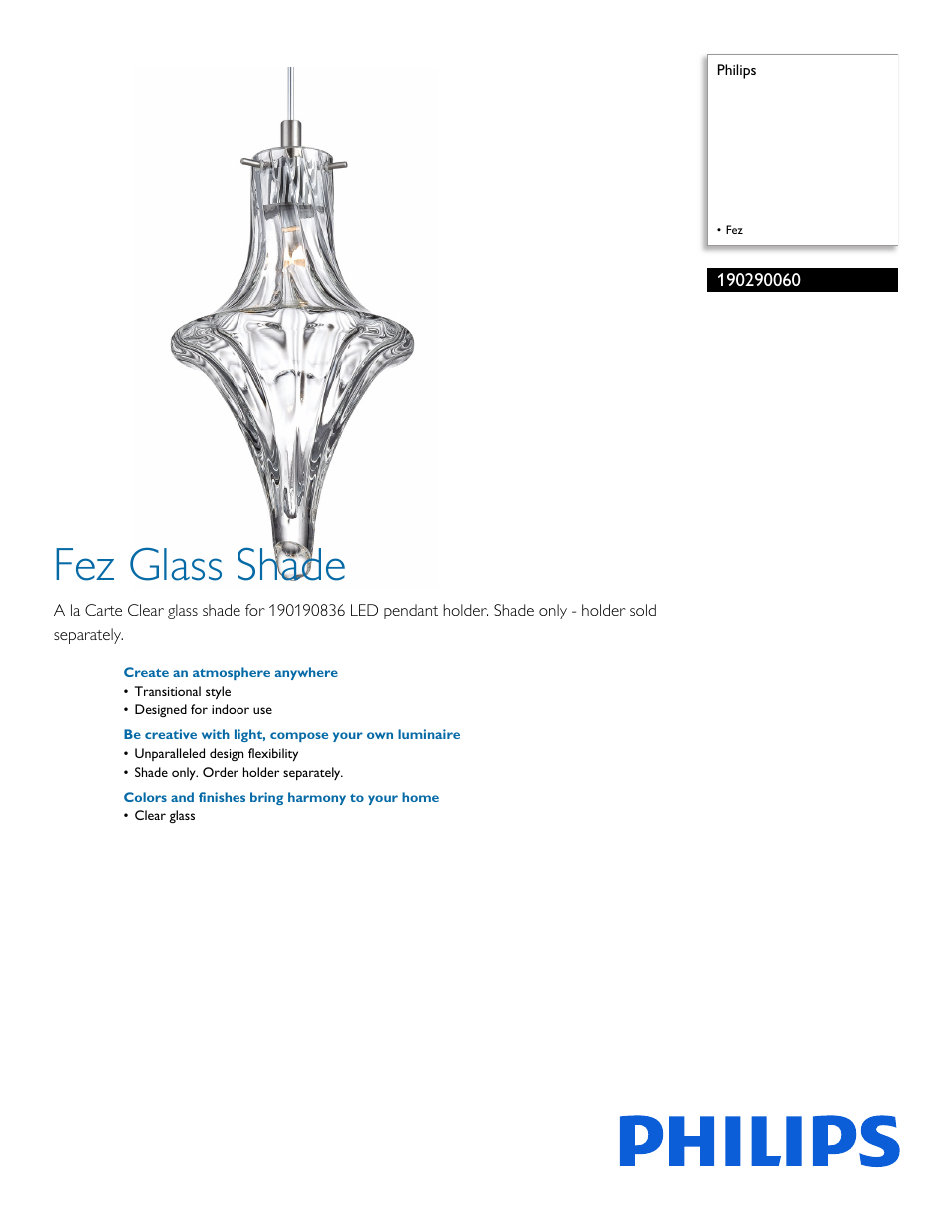 Philips 190290060 User Manual | 2 pages