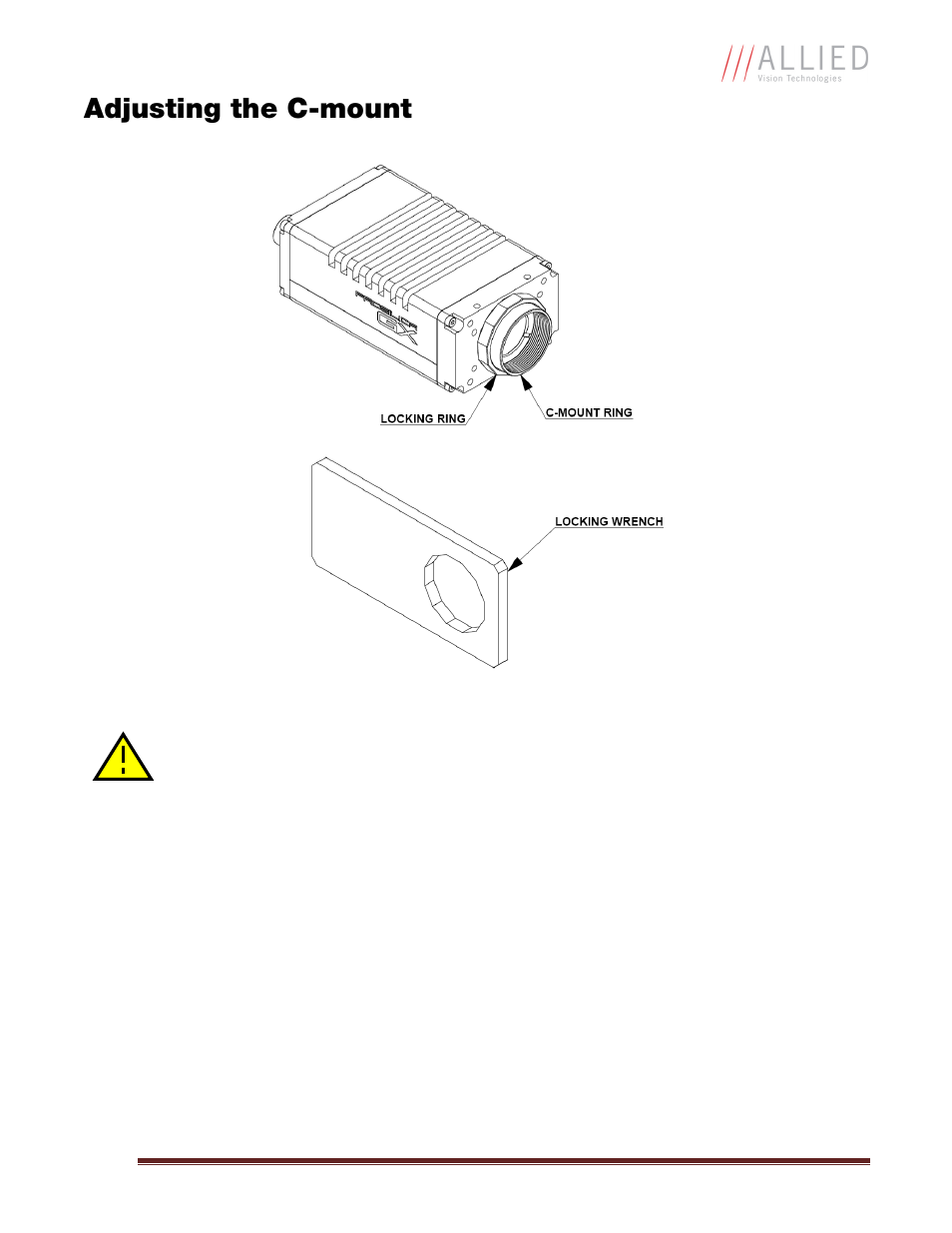 Adjusting the c-mount | Allied International GX1050C User Manual | Page 17 / 34