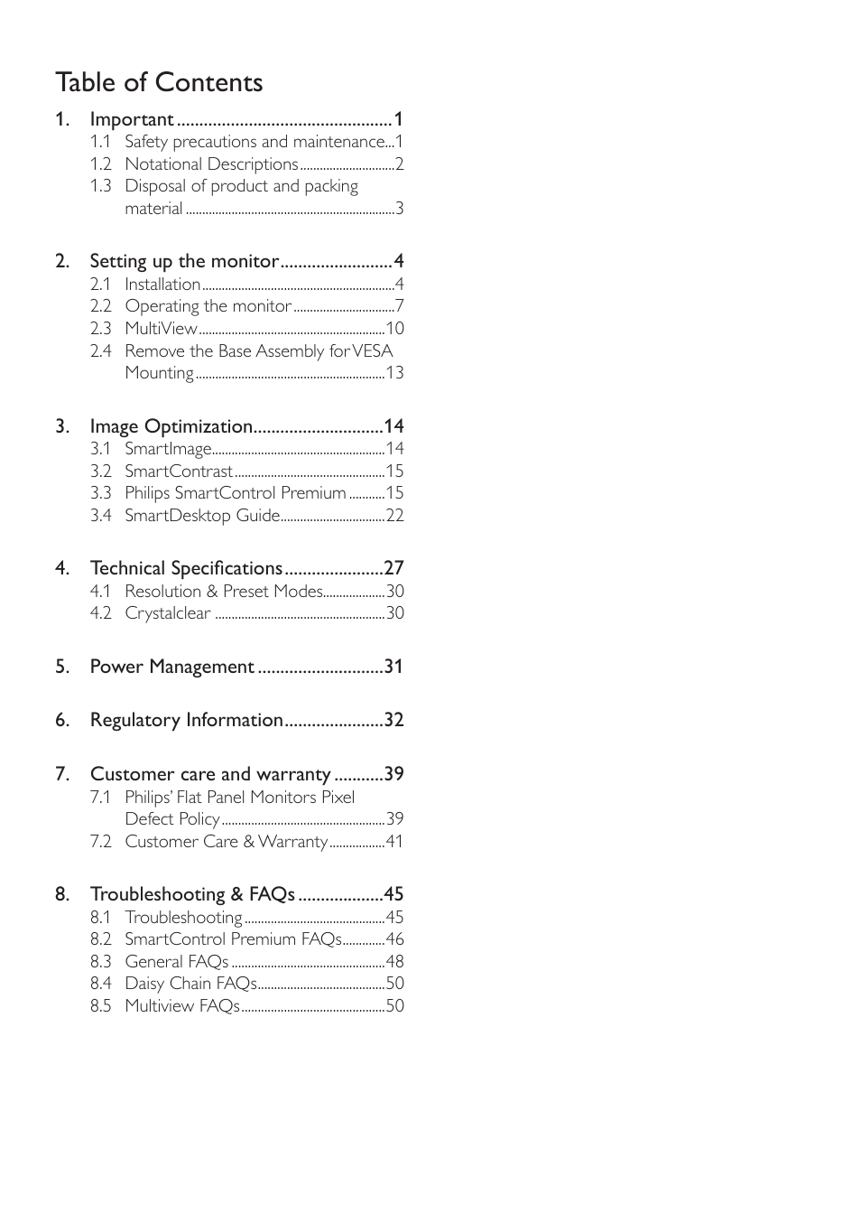 Philips 298P4QJEB-00 User Manual | Page 2 / 53